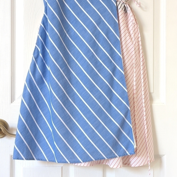 Joie Editha Striped Colorblock Sleeveless V-neck A-Line Mini Wrap Dress Medium - Picture 10 of 16